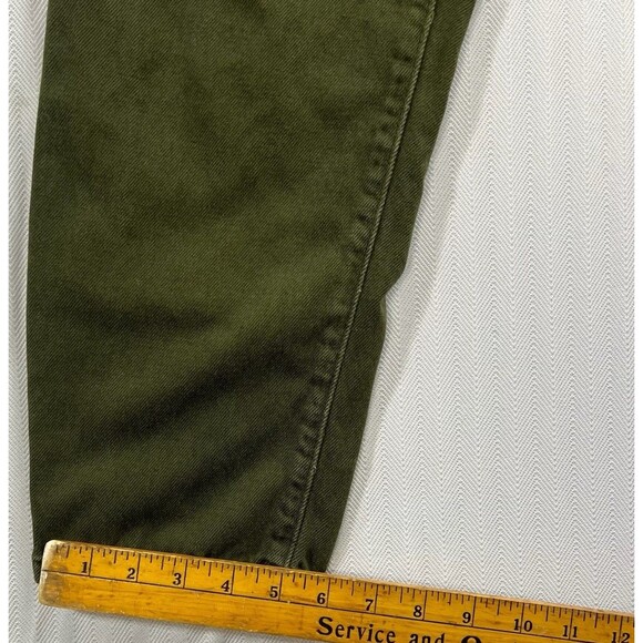 Zara Army Green (Dark Khaki) High Waisted Baggy Paperbag Jeans Women Size 4 - Picture 5 of 10